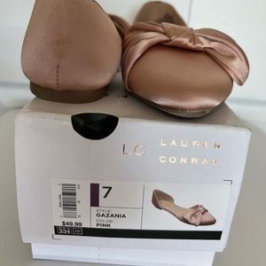 LC Lauren Conrad Pink Gazania D’Orsay style flats, size7, never worn